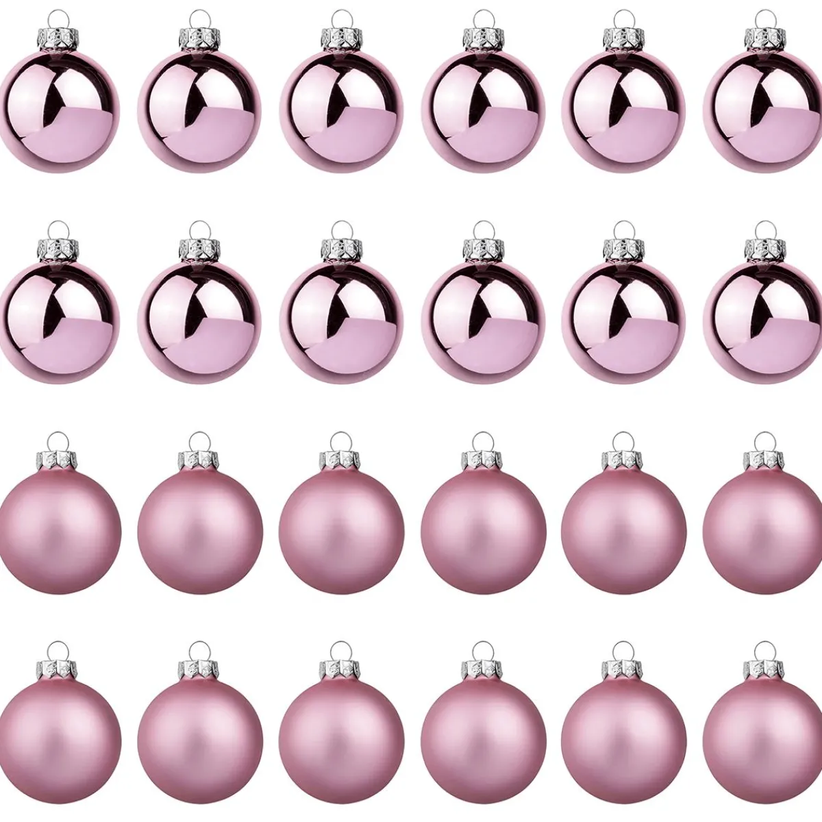 Bolas De Navidad>DecoWoerner Bolas De Navidad De Polvo En Vidrio 6 Cm Ø - 24 Piezas rosa