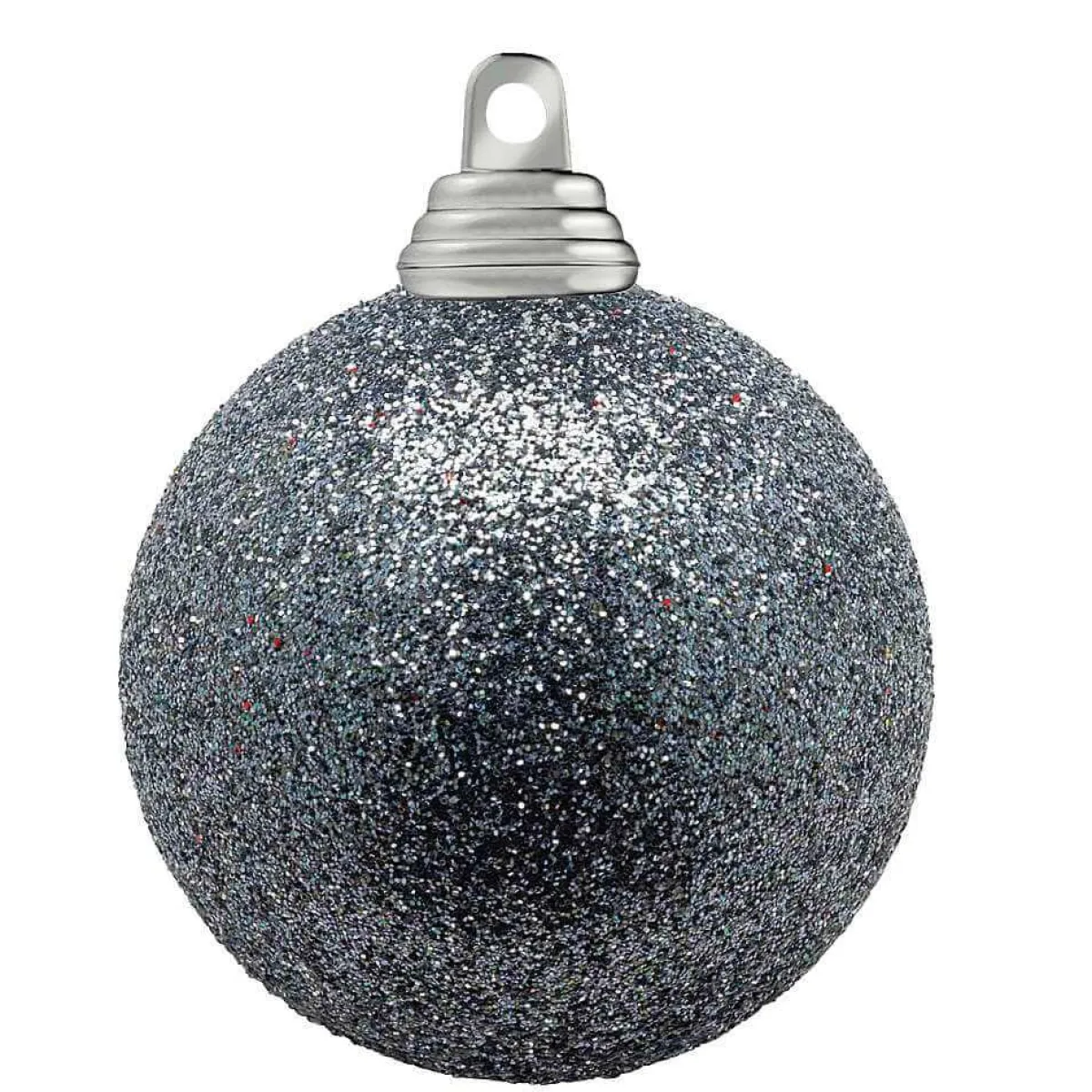 Bolas De Navidad>DecoWoerner Bolas De Navidad De Purpurina En Plástico Antracita, 10 Cm Ø - 6 Piezas Gris