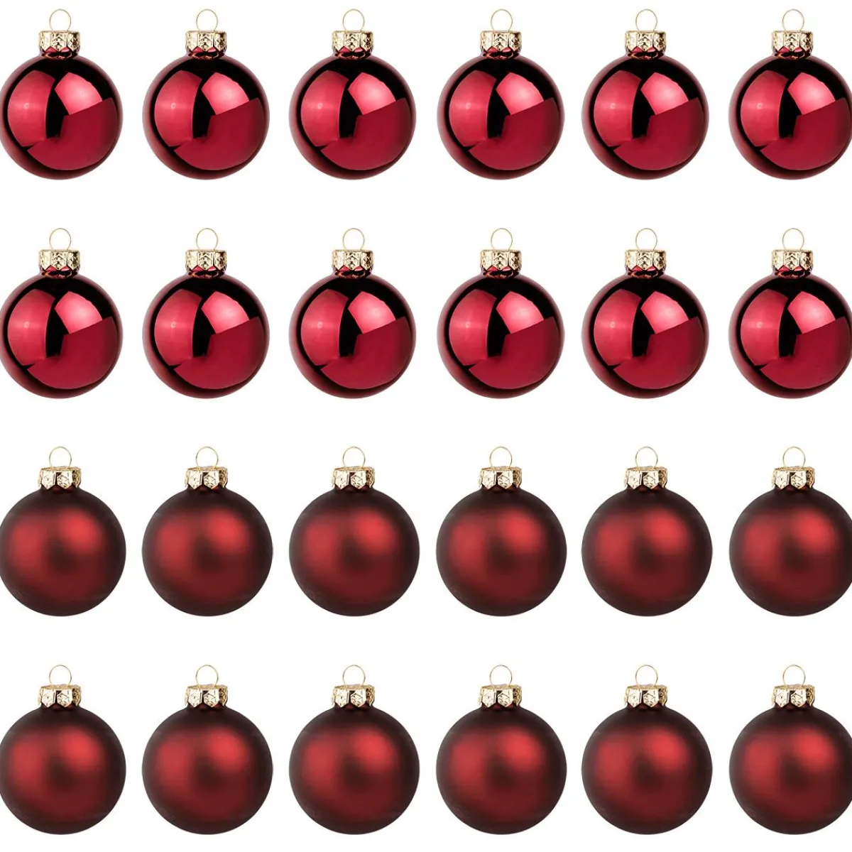 Bolas De Navidad>DecoWoerner Bolas De Navidad De Vidrio Oscuro 6 Cm Ø - 24 Piezas rojo