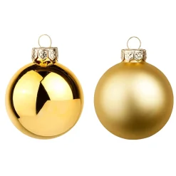 Bolas De Navidad>DecoWoerner Bolas De Navidad De Vidrio Dorado Oscuro 6 Cm Ø - 24 Piezas oro