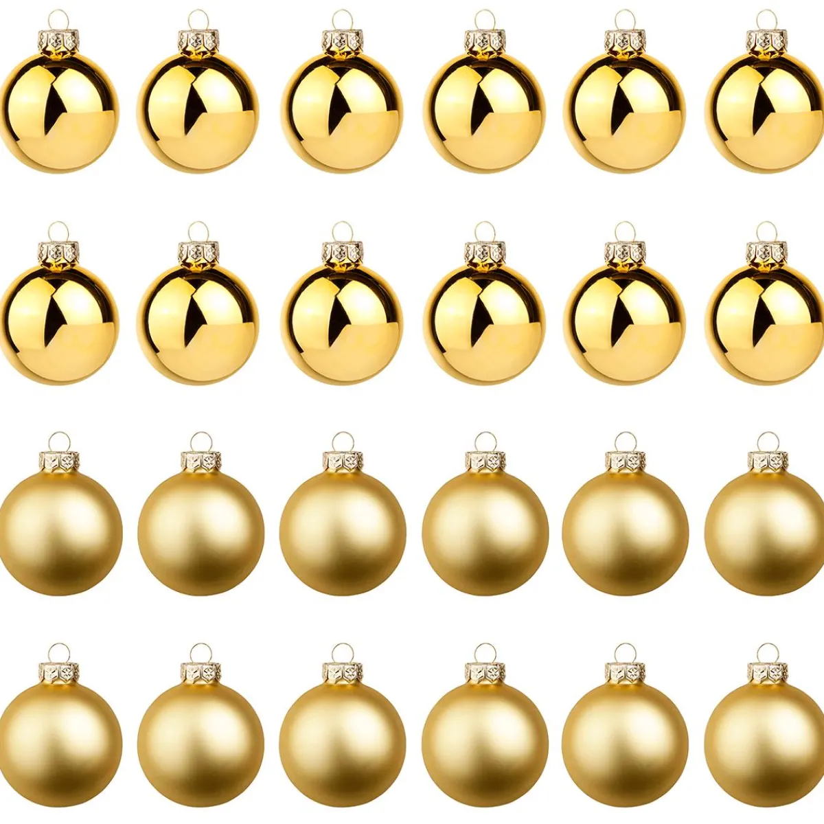 Bolas De Navidad>DecoWoerner Bolas De Navidad De Vidrio Dorado Oscuro 6 Cm Ø - 24 Piezas oro