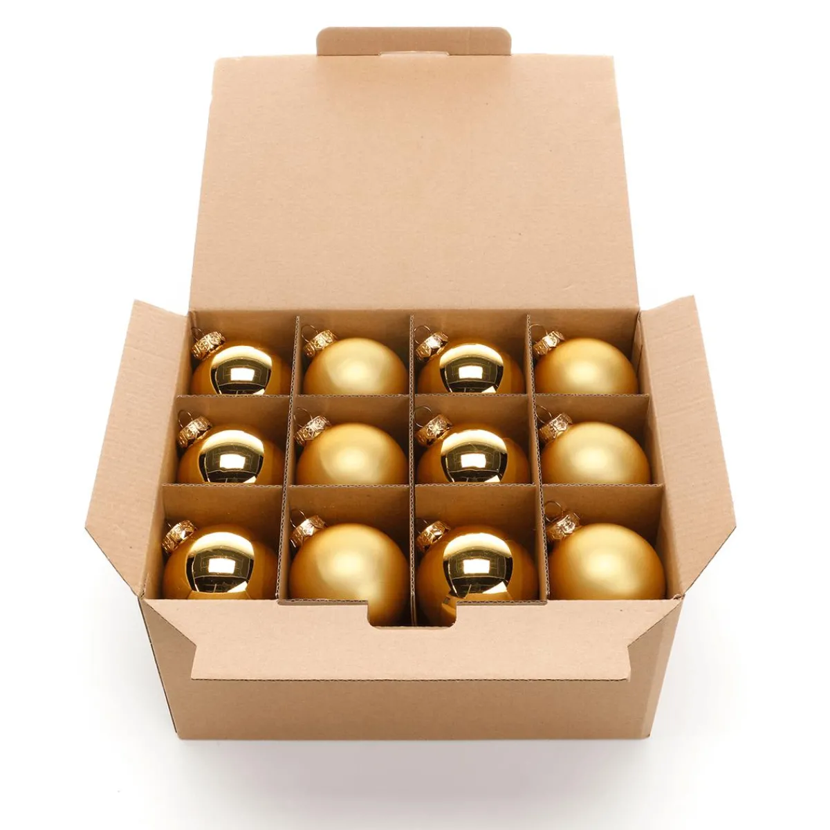 Bolas De Navidad>DecoWoerner Bolas De Navidad De Vidrio Dorado Oscuro 6 Cm Ø - 24 Piezas oro