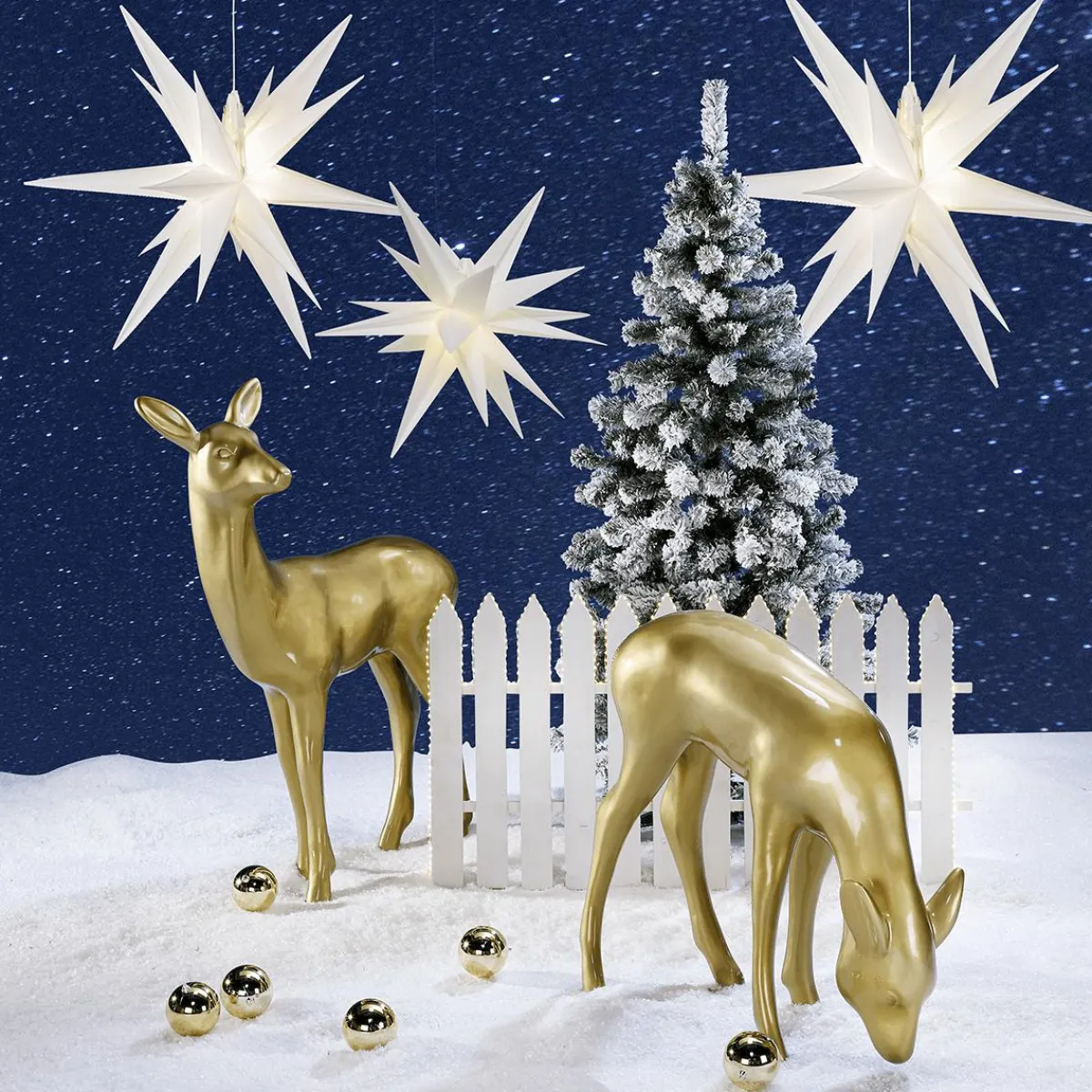 Bolas De Navidad>DecoWoerner Bolas De Navidad Doradas Brillantes De Plástico Ignífugo De 6 Cm De Diámetro - 24 Unidades. oro