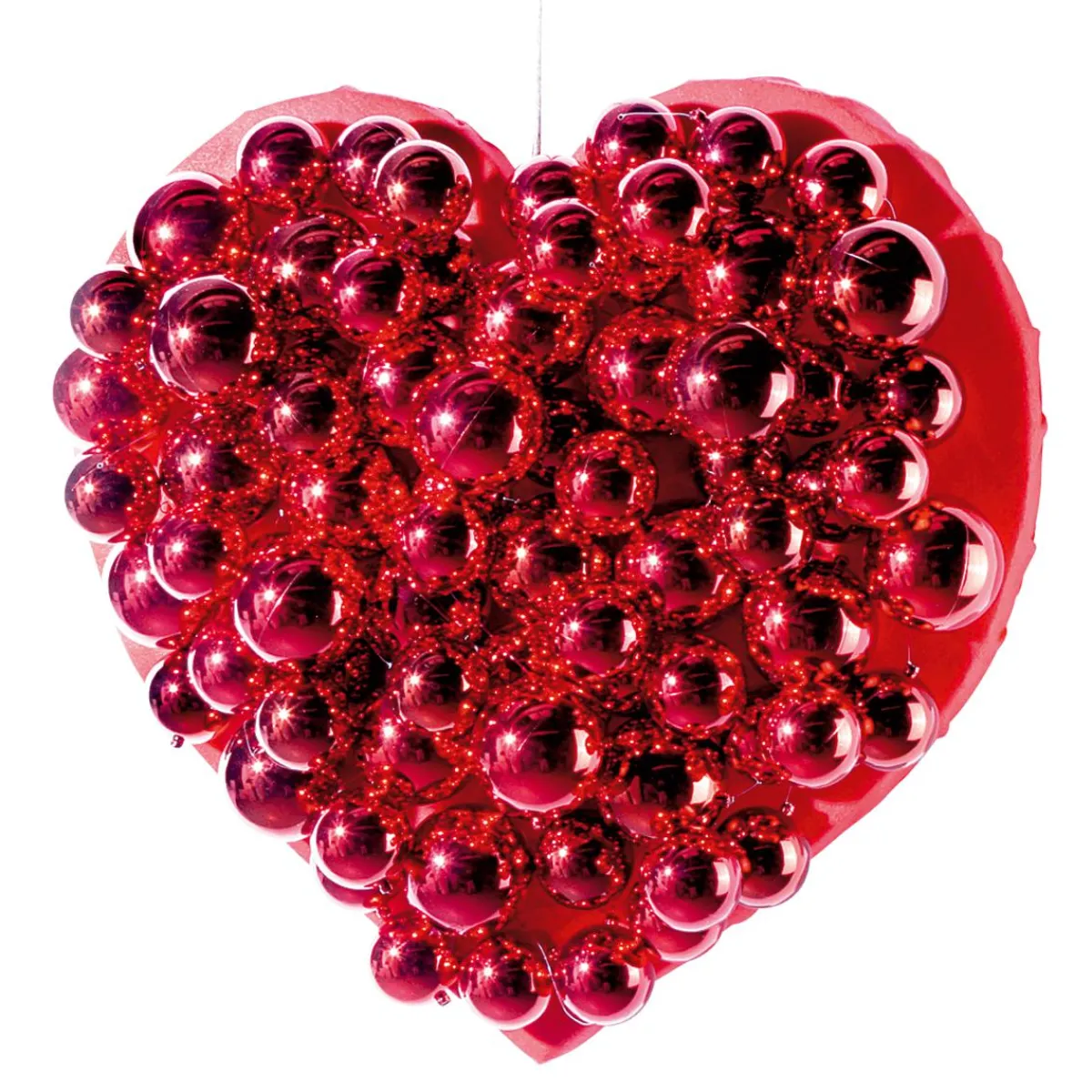 Bolas De Navidad>DecoWoerner Bolas De Navidad Rojas Y Brillantes De Plástico Ignífugo 6 Cm Ø - 24 Piezas rojo