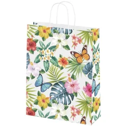 Bolsas De Regalo Y Bolsas Portátiles>DecoWoerner Bolsa De Papel Kraft "Tropical" 28 X 22 X 10 Cm multicolor