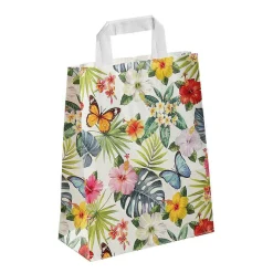 Bolsas De Regalo Y Bolsas Portátiles>DecoWoerner Bolsa De Papel Kraft "Tropical" 28 X 22 X 10 Cm multicolor