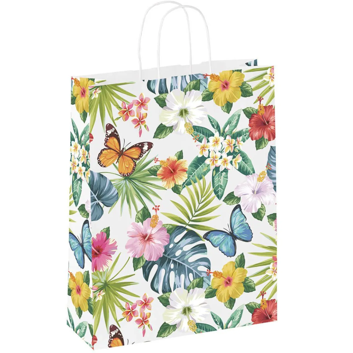 Bolsas De Regalo Y Bolsas Portátiles>DecoWoerner Bolsa De Papel Kraft "Tropical" 35 X 26 X 12 Cm multicolor