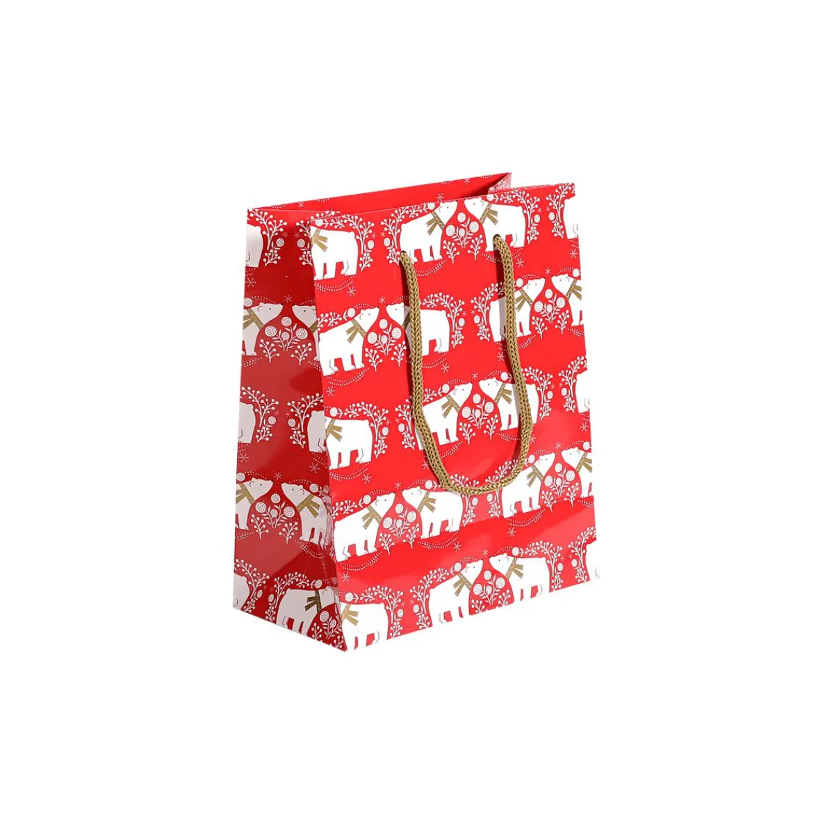 Bolsas De Regalo Y Bolsas Portátiles>DecoWoerner Bolsa De Regalo Oso Polar Pack De 12 23 X 19 X 10 Cm, 150 Gr/m rojo