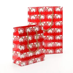 Bolsas De Regalo Y Bolsas Portátiles>DecoWoerner Bolsa De Regalo Oso Polar Pack De 12 23 X 19 X 10 Cm, 150 Gr/m rojo