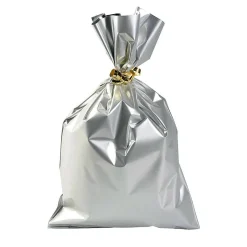 Bolsitas Con Cordón>DecoWoerner Bolsa De Regalos, Mate, Color , 20 X 35 Cm plata