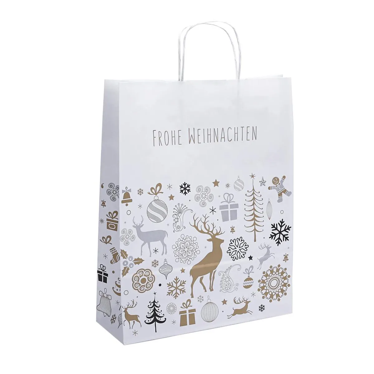 Bolsas De Regalo Y Bolsas Portátiles>DecoWoerner Bolsa De Transporte Winter Dream, 41 X 32 X 12 Cm, 50 Uds. blanco
