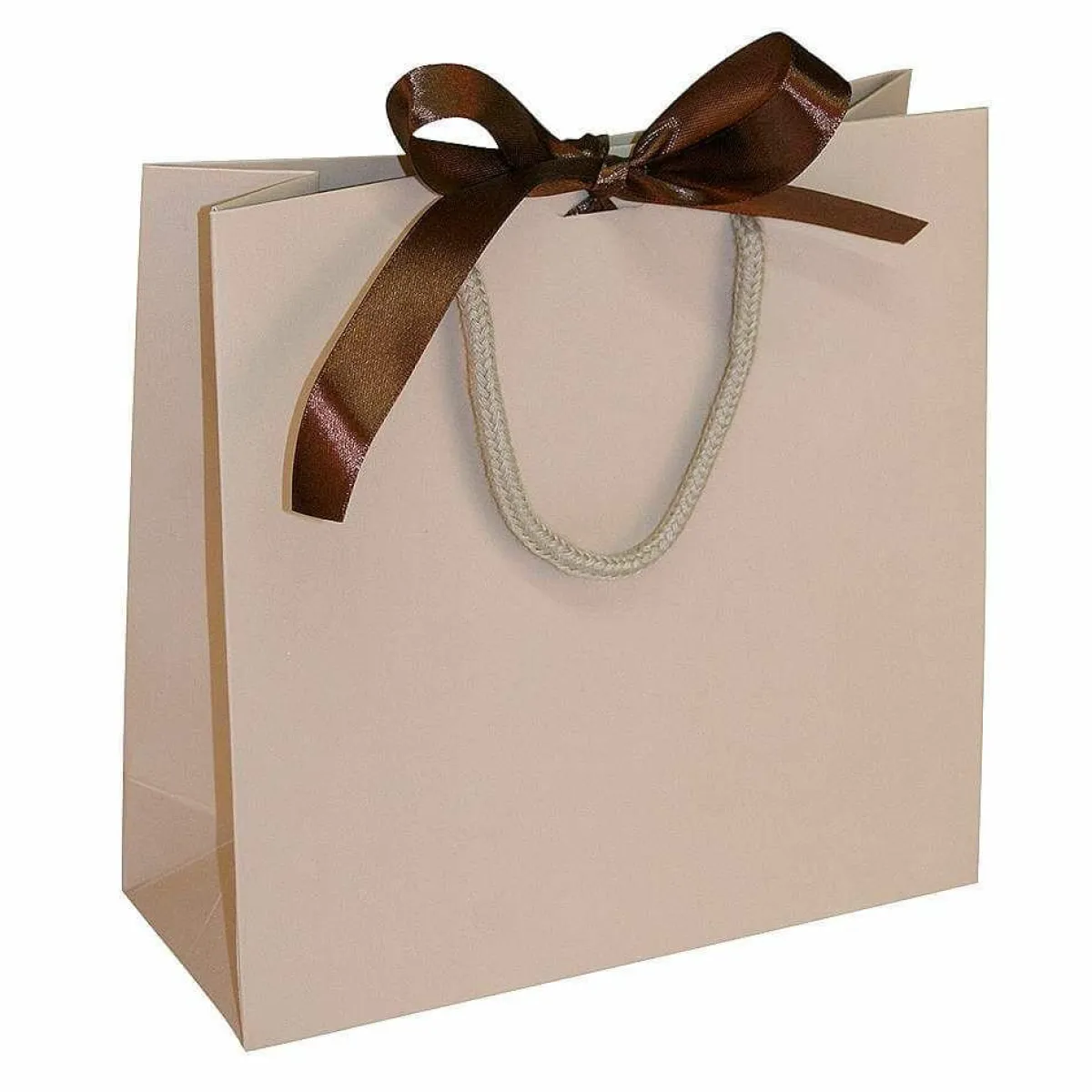 Bolsas De Regalo Y Bolsas Portátiles>DecoWoerner Bolsas De Regalo, 20 X 20 Cm, Arena 25 Piezas, 200 G/ M², Con Lazo De Raso A Juego marrón