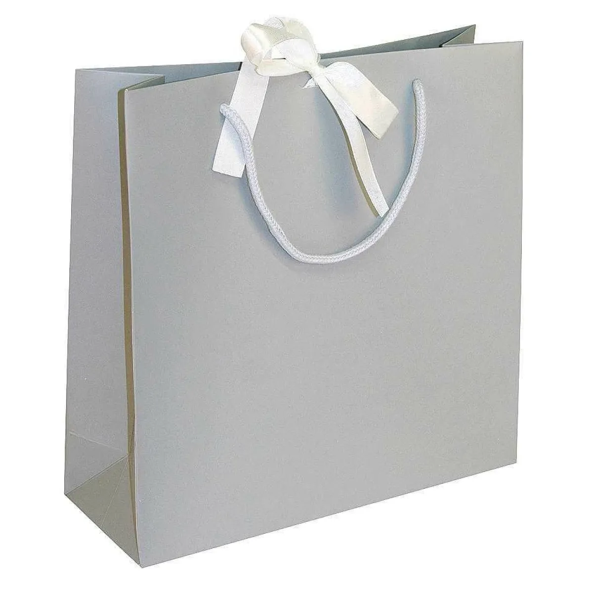 Bolsas De Regalo Y Bolsas Portátiles>DecoWoerner Bolsas De Regalo, 27,5 X 27,5 Cm, 25 Piezas 200g/m², Con Lazo De Raso A Juego Gris