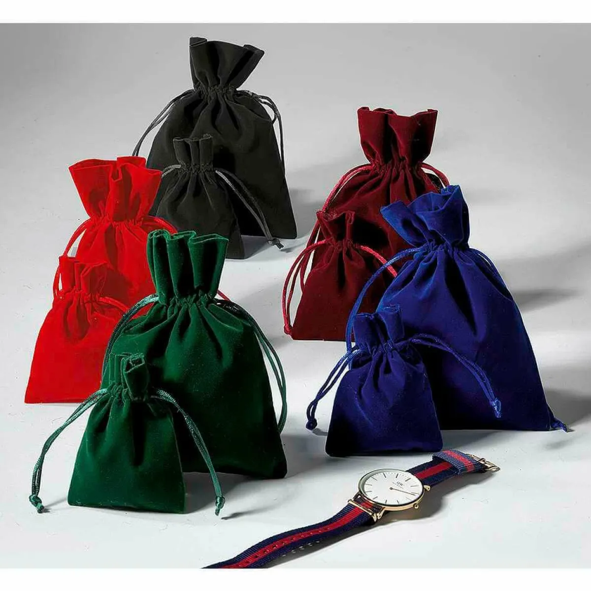 Bolsitas Con Cordón>DecoWoerner Bolsita De Terciopelo Rey, 10 Cm, 30 Piezas azul