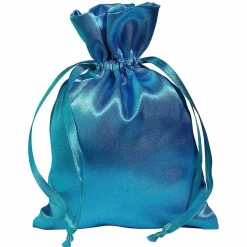 Bolsitas Con Cordón>DecoWoerner Bolsitas De Satén 18 Cm, 30 Piezas, Hielo azul