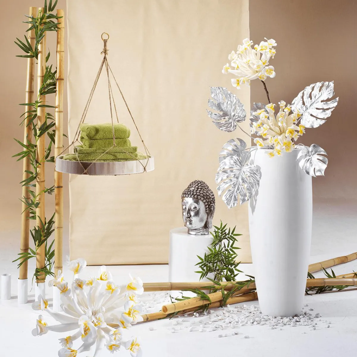 Decoración Natural|Decoración Temática>DecoWoerner Cañas De Bambú Natural, 3 Piezas Beige