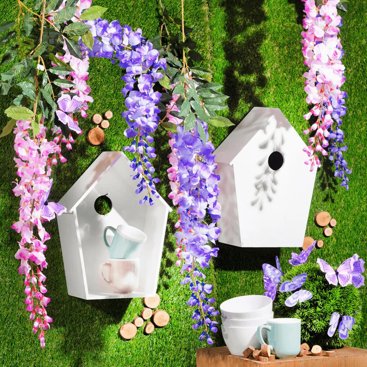Decoración De Primavera>DecoWoerner Cabaña Para Pájaros Decorativa Longitud 40 Cm blanco