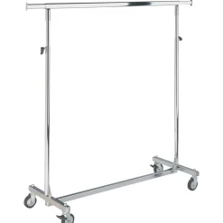 Percheros>DecoWoerner Caballete De Rodillos Plegable, Regulable En Altura, 1 M De Ancho plata