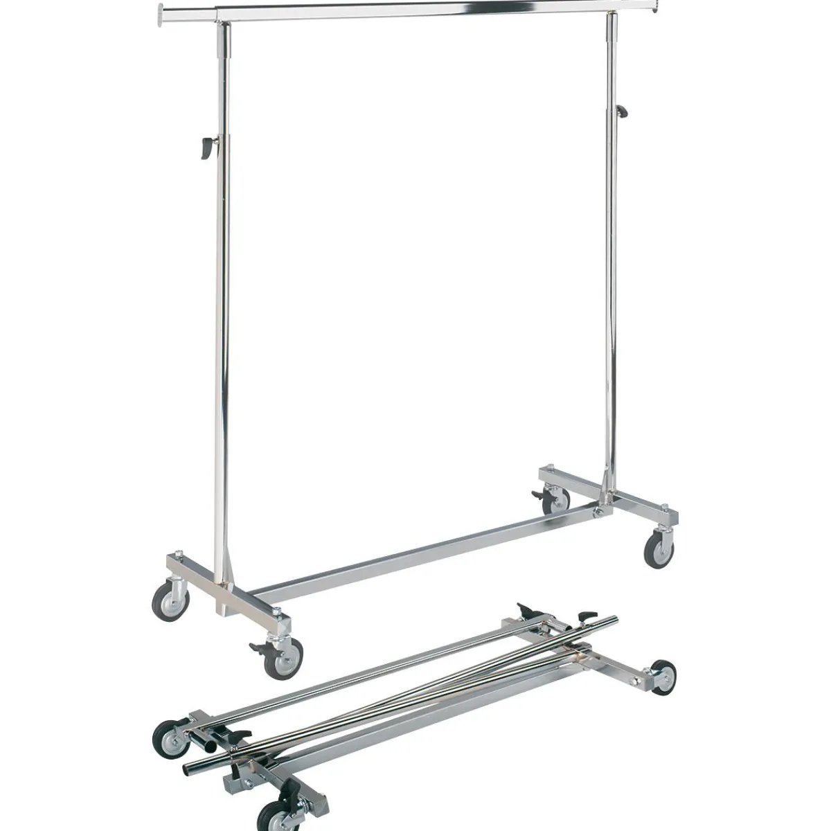 Percheros>DecoWoerner Caballete De Rodillos Plegable, Regulable En Altura, 1 M De Ancho plata