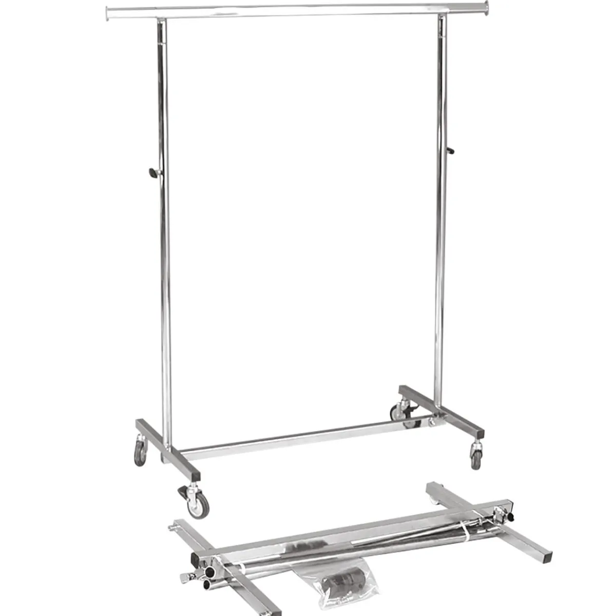 Percheros>DecoWoerner Caballete De Rodillos Plegable, Regulable En Altura, 1 M De Ancho plata