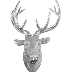 Decoración De Otoño>DecoWoerner Cabeza De Ciervo Decorativa Para Pared Anchura 45 Cm plata