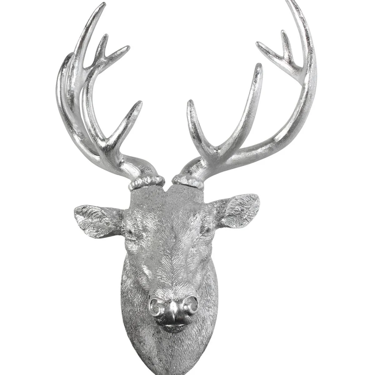 Decoración De Otoño>DecoWoerner Cabeza De Ciervo Decorativa Para Pared Anchura 45 Cm plata