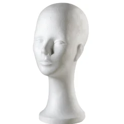 Expositores Para Tiendas|Maniquíes>DecoWoerner Cabeza Decorativa De Poliestireno, Altura 35 Cm blanco
