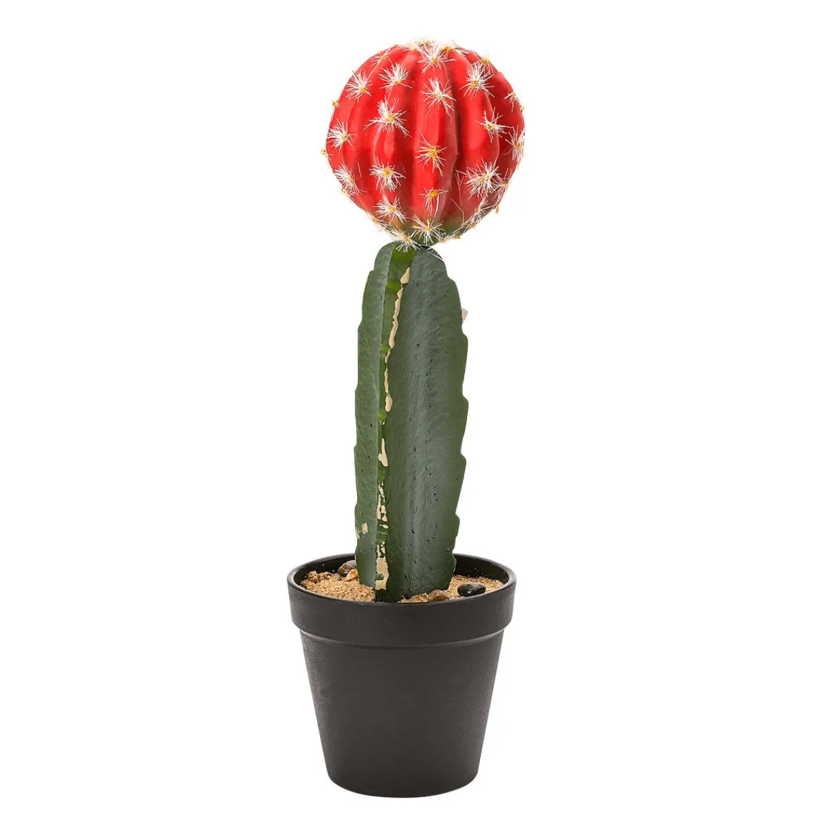 Plantas De Interior>DecoWoerner Cactus Artificial De Fresa En Maceta 35 Cm rojo