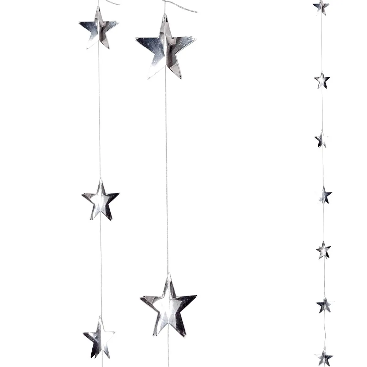 Estrella De Navidad>DecoWoerner Cadena De Estrellas De Plástico Ø 15 Cm, 200 Cm plata
