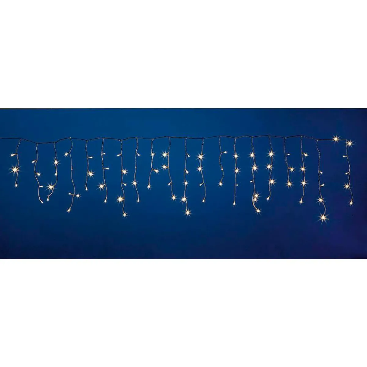 Luz Decorativa|Luces De Navidad>DecoWoerner Cadena De Luces De Granizo De Luz LED 24 V Para Interiores, Luz LED Cálida, Cable De PVC Blanco, 200 X 100 Cm