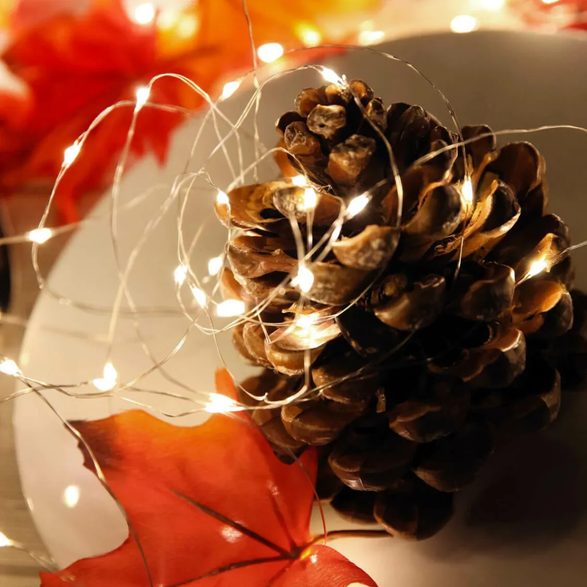 Luces De Navidad>DecoWoerner Cadena De Luces LED Con Alambre Con Baterías Para Exteriores, 100 LED, 10 M plata