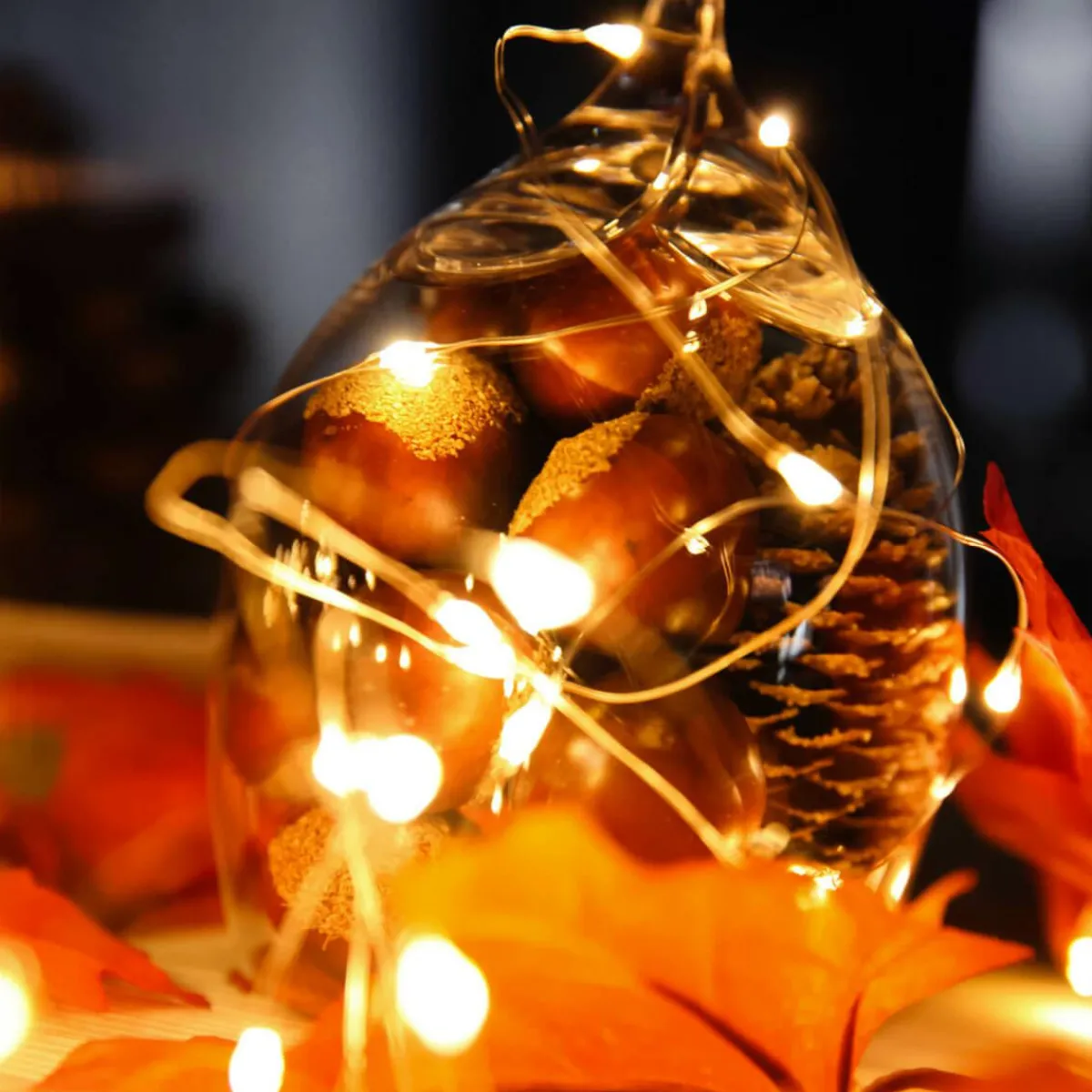 Luces De Navidad>DecoWoerner Cadena De Luces LED Con Alambre Con Baterías Para Exteriores, 100 LED, 10 M plata