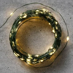 Luces De Navidad>DecoWoerner Cadena De Luces LED Con Alambre Con Baterías Para Exteriores, 100 LED, 10 M verde