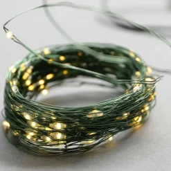 Luces De Navidad>DecoWoerner Cadena De Luces LED Con Alambre Con Baterías Para Exteriores, 100 LED, 10 M verde