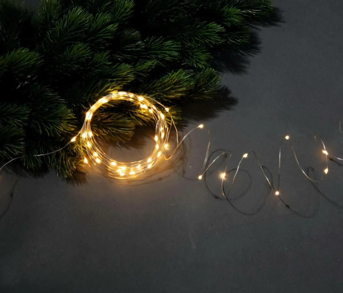 Luces De Navidad>DecoWoerner Cadena De Luces LED Con Alambre Para Exteriores, 50 LED, 5 M plata