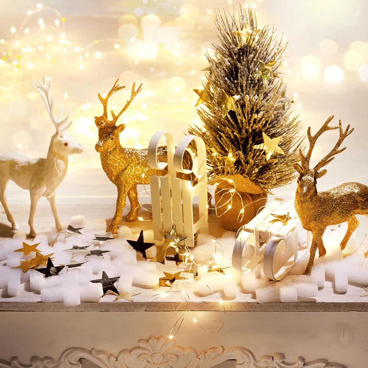 Luces De Navidad>DecoWoerner Cadena De Luces LED Con Alambre Para Exteriores, 50 LED, 5 M plata