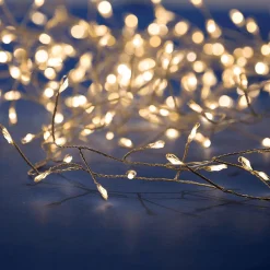 Luces De Navidad>DecoWoerner Cadena De Luces LED Con Alambre Fuegos Artificiales Para Exteriores, 240 LED, 6 M plata