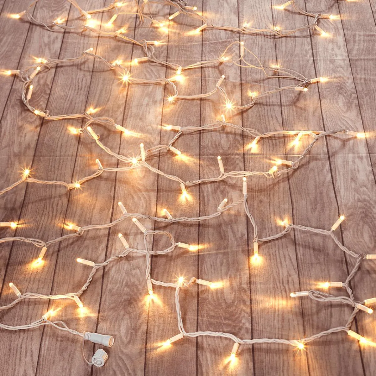 Luces De Navidad>DecoWoerner Cadena De Luces LED De Acoplamiento Para Exteriores IP67, 10 M Sin Cable De Alimentación, blanco
