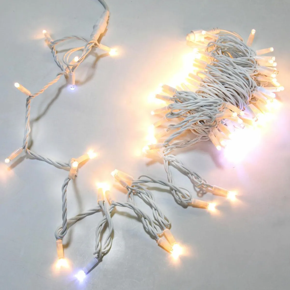 Luces De Navidad>DecoWoerner Cadena De Luces LED Parpadeante Con Tramos Acoplables Para Exteriores, 100 LED Cálido, 10 M blanco