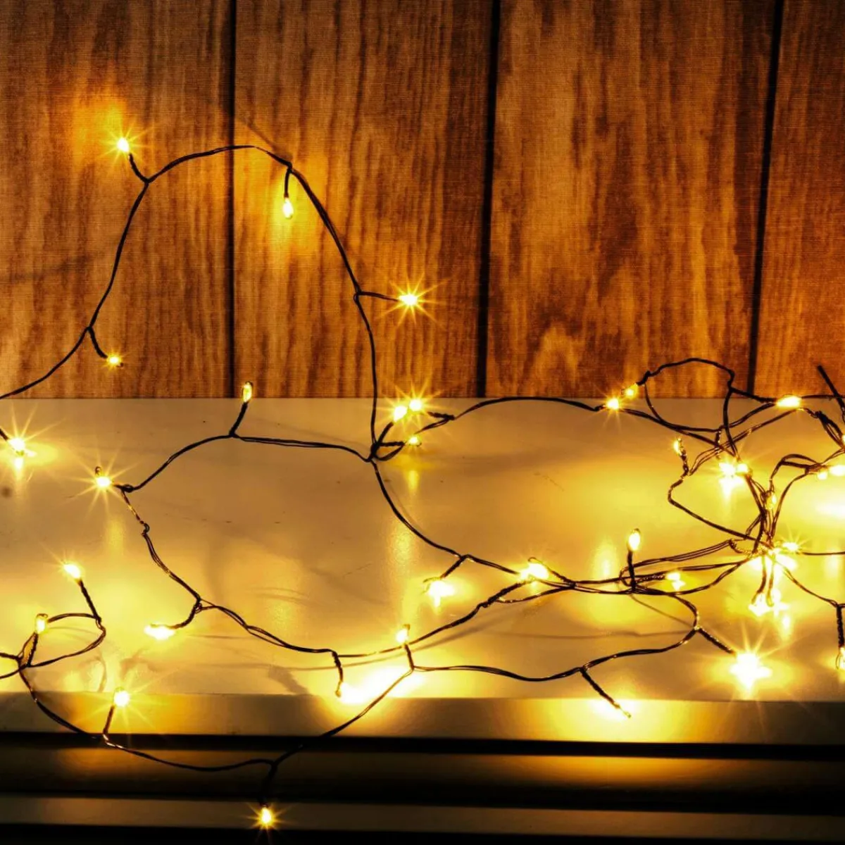 Luces De Navidad>DecoWoerner Cadena De Luces LED Twinkle Para Exterior, 10 M, Negra negro
