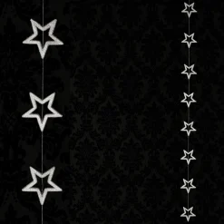 Estrella De Navidad>DecoWoerner Cadena Decorativa De Estrellas Ø 14 Cm, 200 Cm, plata