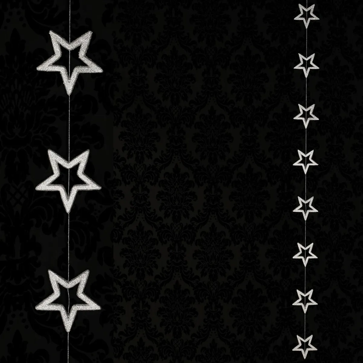 Estrella De Navidad>DecoWoerner Cadena Decorativa De Estrellas Ø 14 Cm, 200 Cm, plata