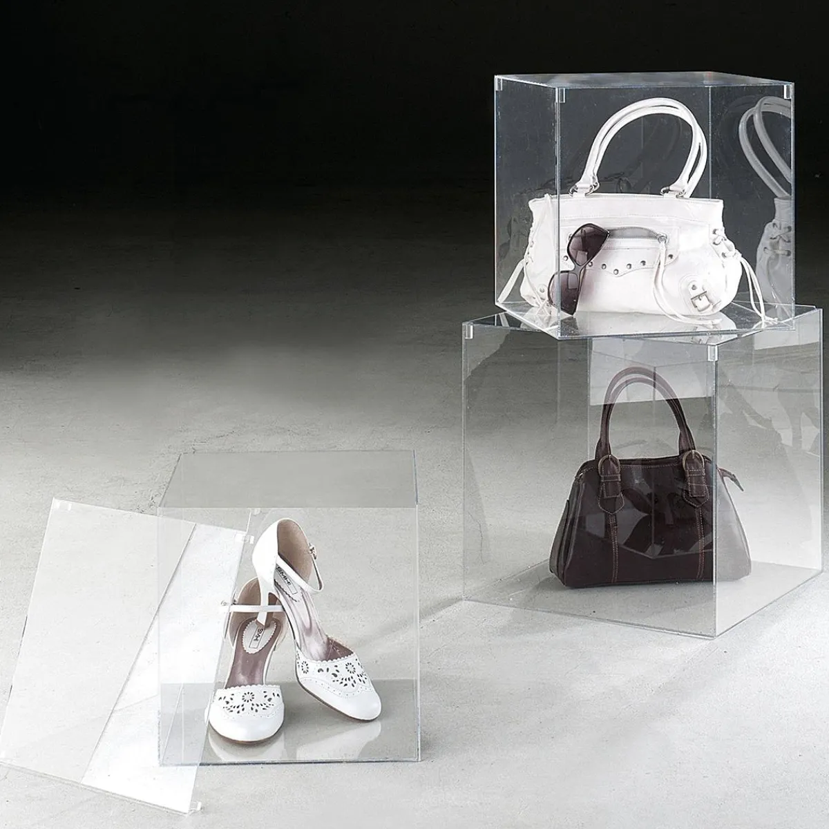 Expositores Para Tiendas>DecoWoerner Caja Cúbica Con Tapa 40 X 40 Cm transparente