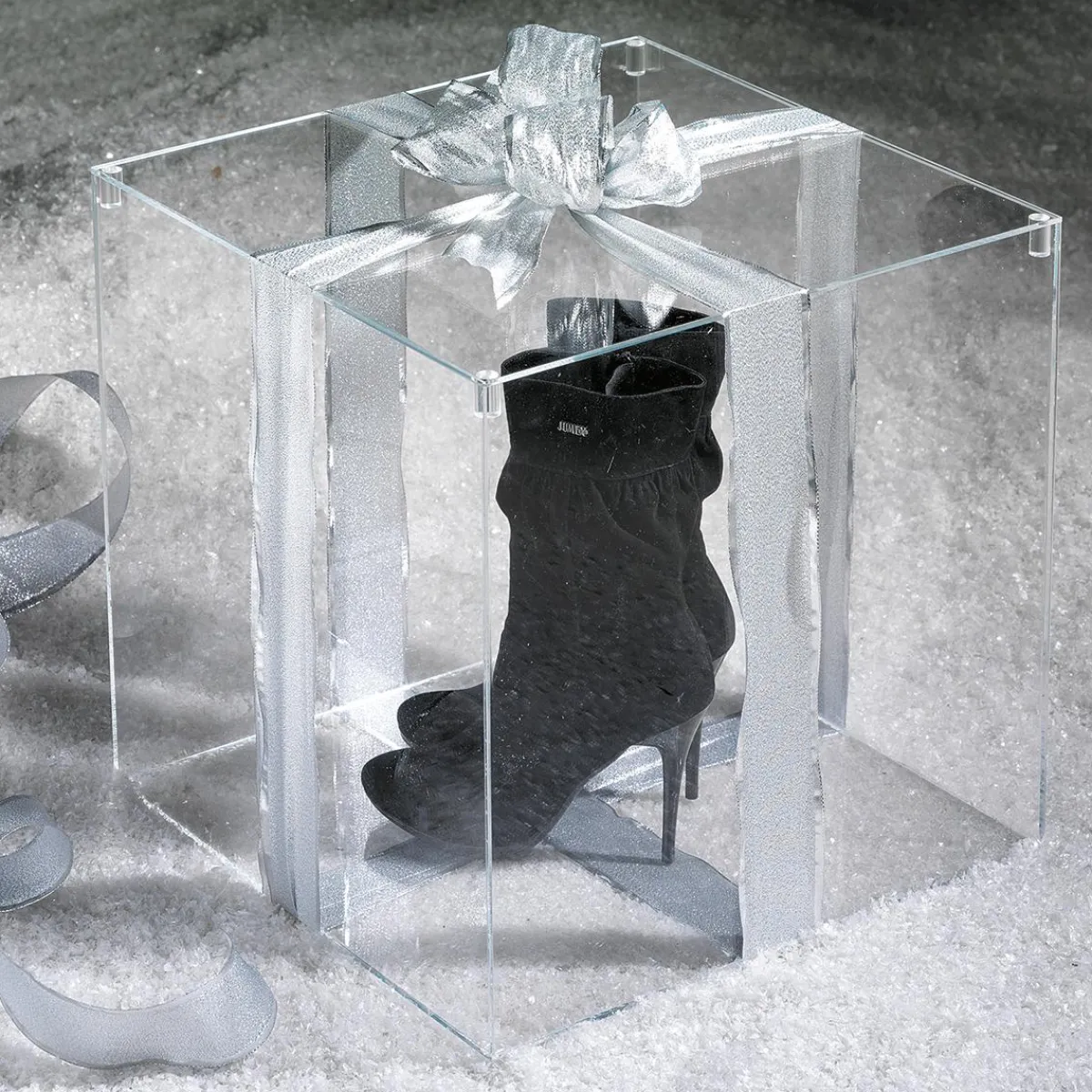 Expositores Para Tiendas>DecoWoerner Caja Cúbica Con Tapa 30 X 30 Cm transparente