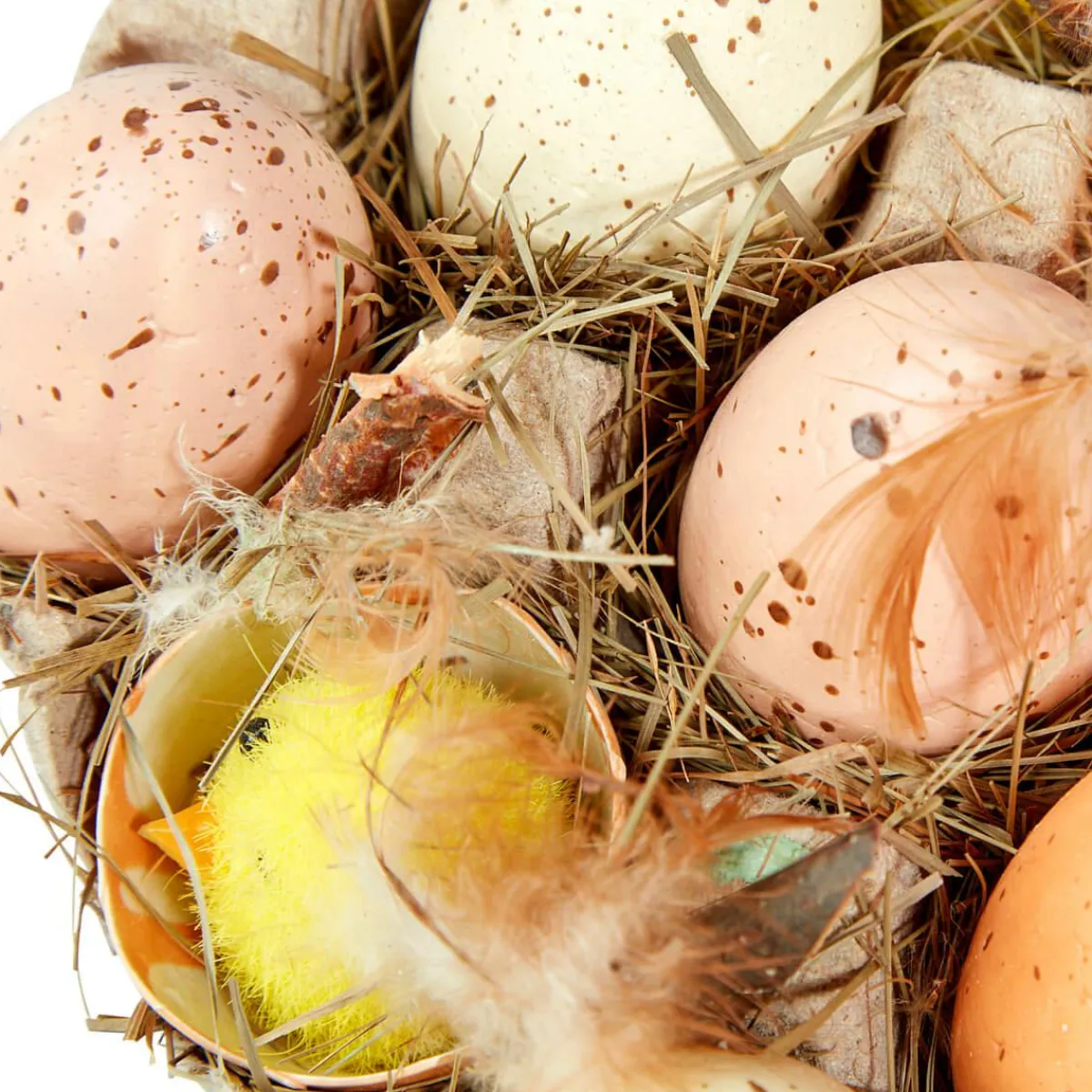Decoración De Pascua>DecoWoerner Caja De Huevos Y Pollitos marrón