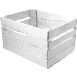 Decoración Natural|Decoración Temática>DecoWoerner Caja De Madera Vintage Longitud 50 Cm blanco