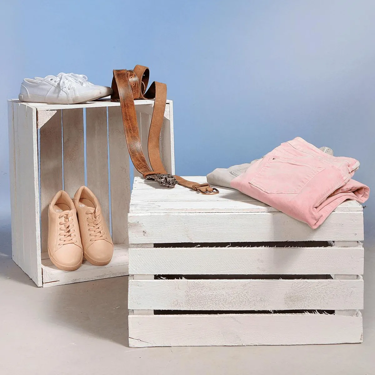 Decoración Natural|Decoración Temática>DecoWoerner Caja De Madera Vintage Longitud 50 Cm blanco