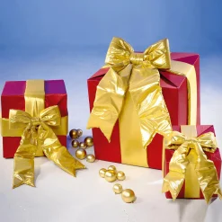 Decoración Navideña Xxl>DecoWoerner Caja De Regalo XXL Para Interiores 3 Piezas Rojo multicolor