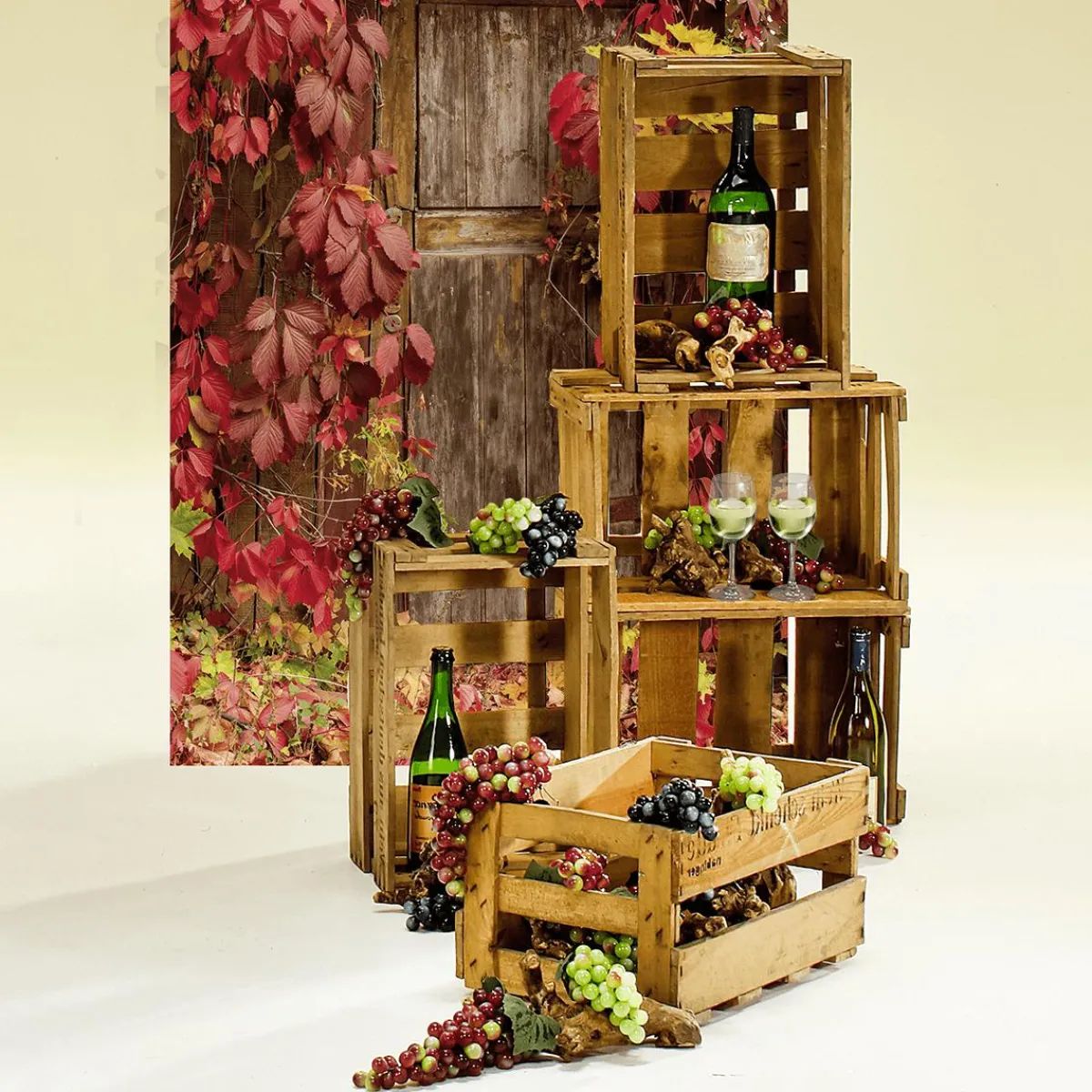 Decoración Natural|Decoración Temática>DecoWoerner Caja De Vinos Original Longitud 46 Cm marrón