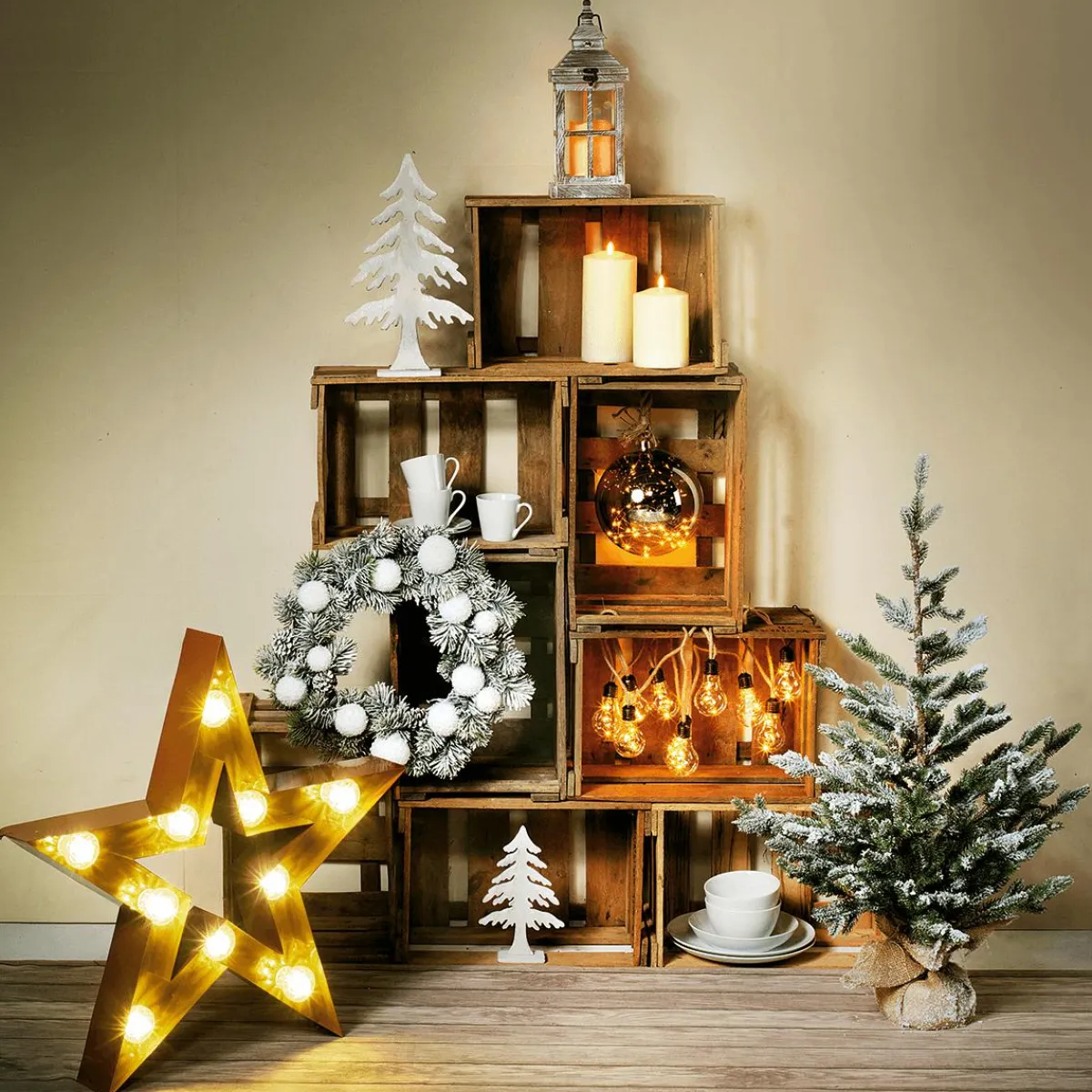 Decoración Natural|Decoración Temática>DecoWoerner Caja De Vinos Original Longitud 46 Cm marrón